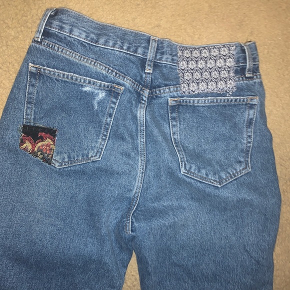 Free People Poppy Patch Straight Leg Jeans $148 Size 30x27 - Picture 10 of 13